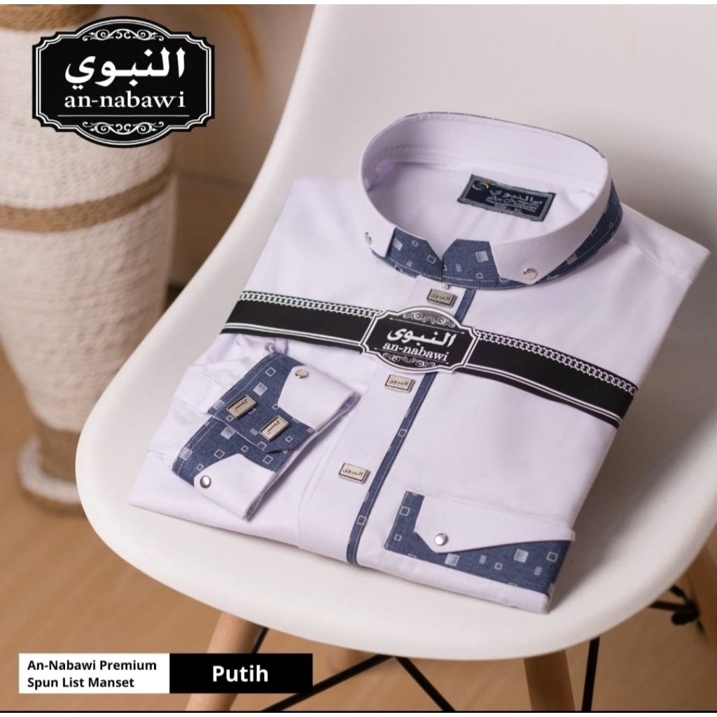 Jubah Nabawi katun Spun / Jubah Nabawi Manset / Jubah santri / Temboro