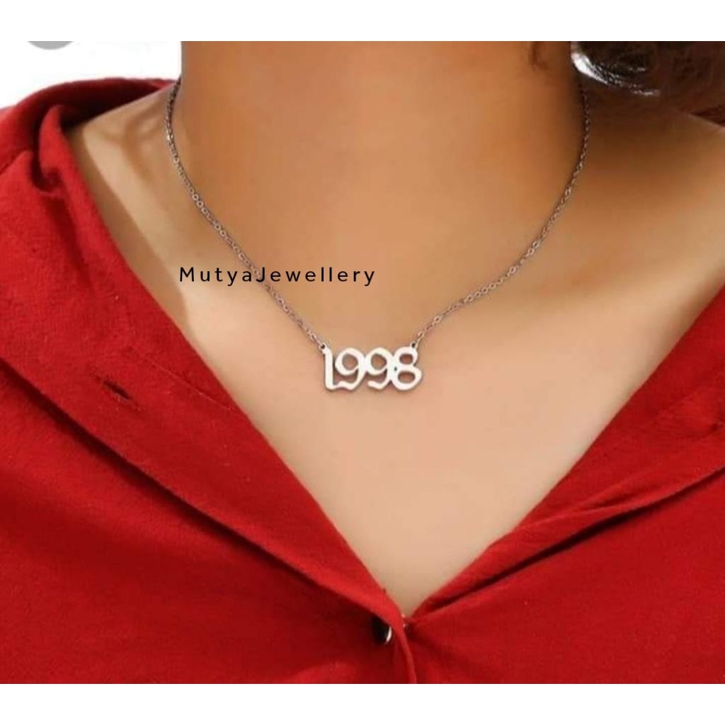 Kalung Angka/ kalung Ukiran Angka / Kalung Tanggal / ukiran Tahun / Kalung Angka TITANIUM