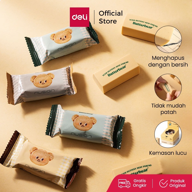 

Deli x Butterbear Penghapus Bentuk Permen / Eraser Tidak Mudah Patah NS037