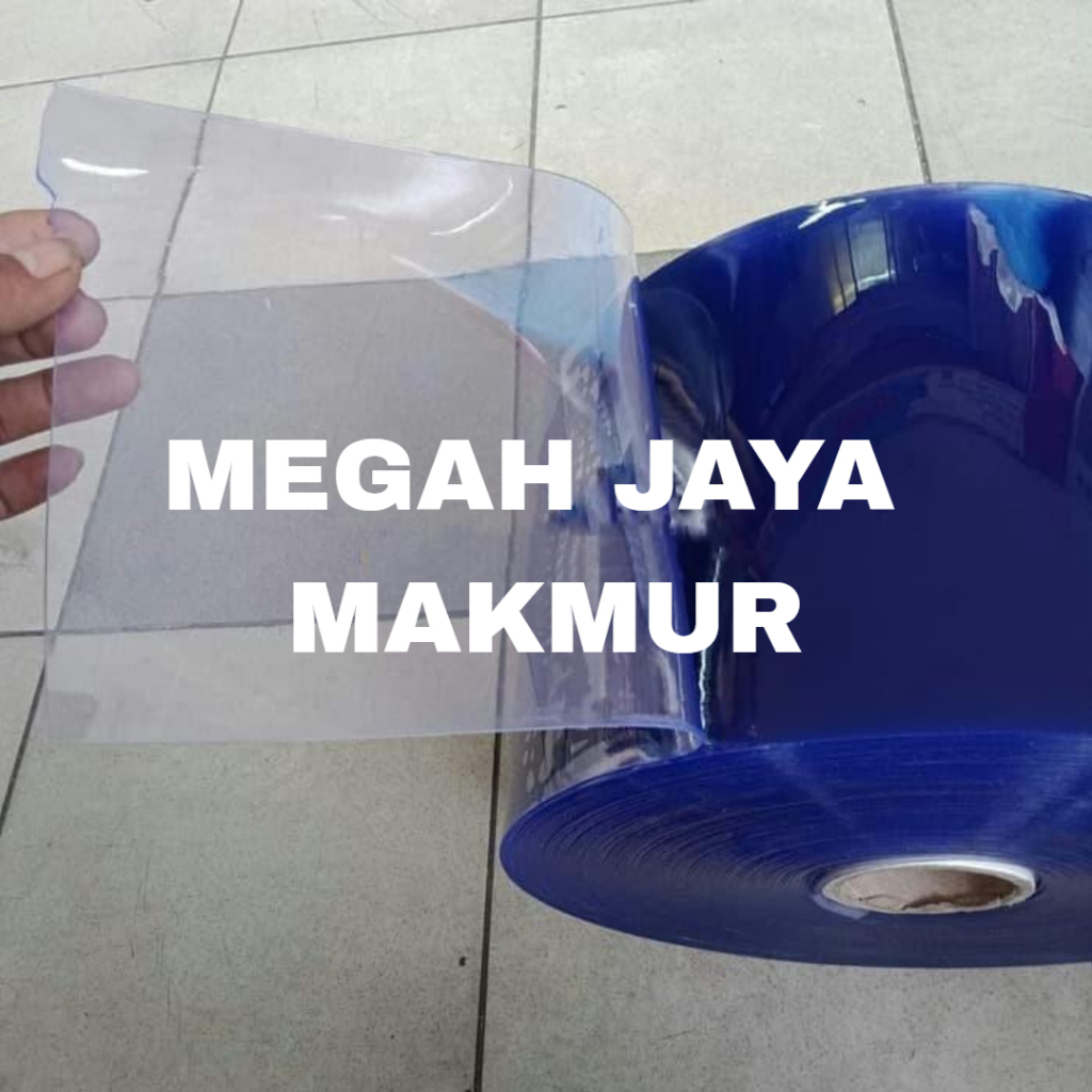 Tirai PVC Strip Curtain Tirai Plastik PVC Blue Clear 2mm x 20cm x 1m