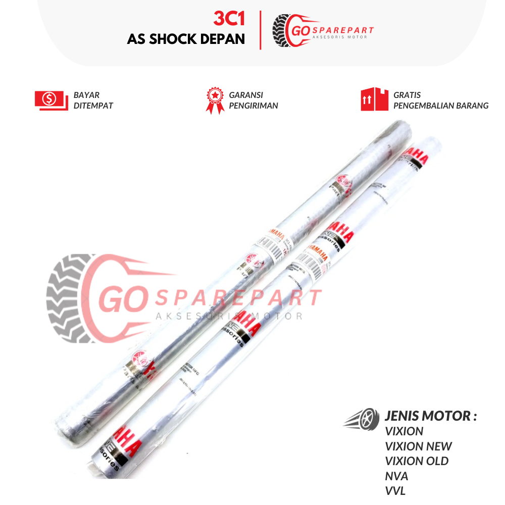 1PA3C1 AS SHOCK DEPAN YAMAHA VIXION / SHAFT SHOCK DEPAN MOTOR VIXION NEW / BATANG SHOCK DEPAN / SULI