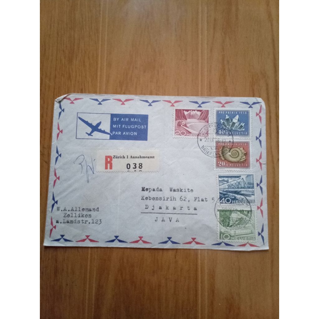 

vintage amplop dam perangkp helvetian1958 tanpa surat