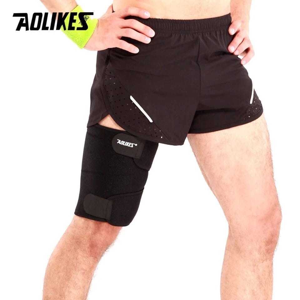 Legpad AOLIKES Deker Thigh Guard Deker Pelindung Paha Kaki Pendukung Pria Wanita Olahraga Fitness Gy