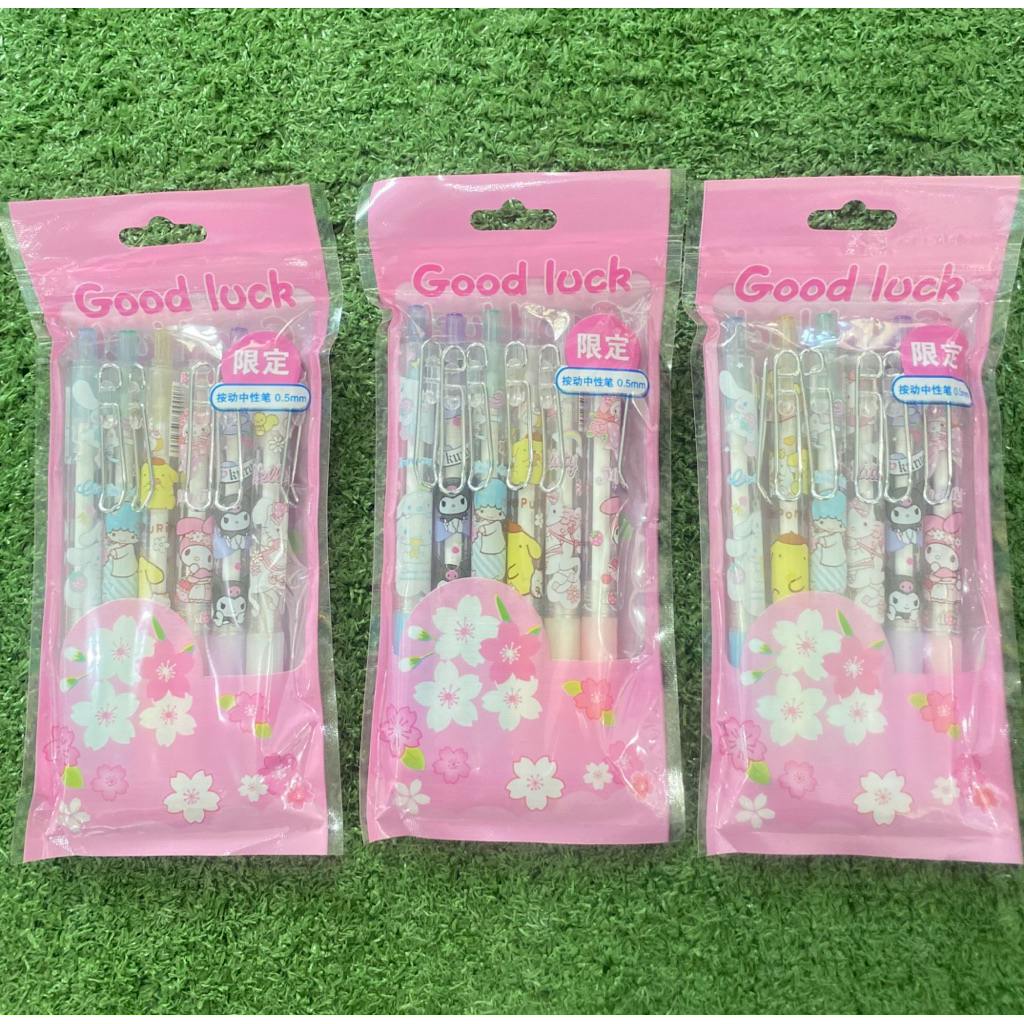 

Pulpen Gel Isi 6 pcs Karakter Sanrio / Pulpen mekanik Karakter sanrio Premium Quality Murah