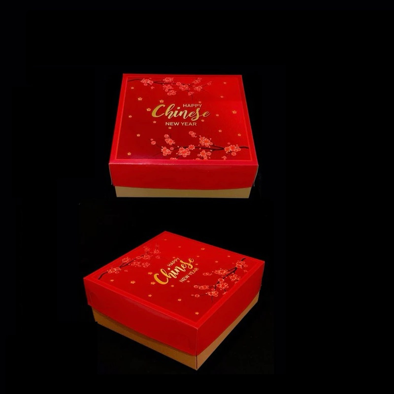 

5 Pcs Kotak Eflute Coklat Kemasan Hampers Kue Tart Ukuran 25x25x10cm Motif Sakura