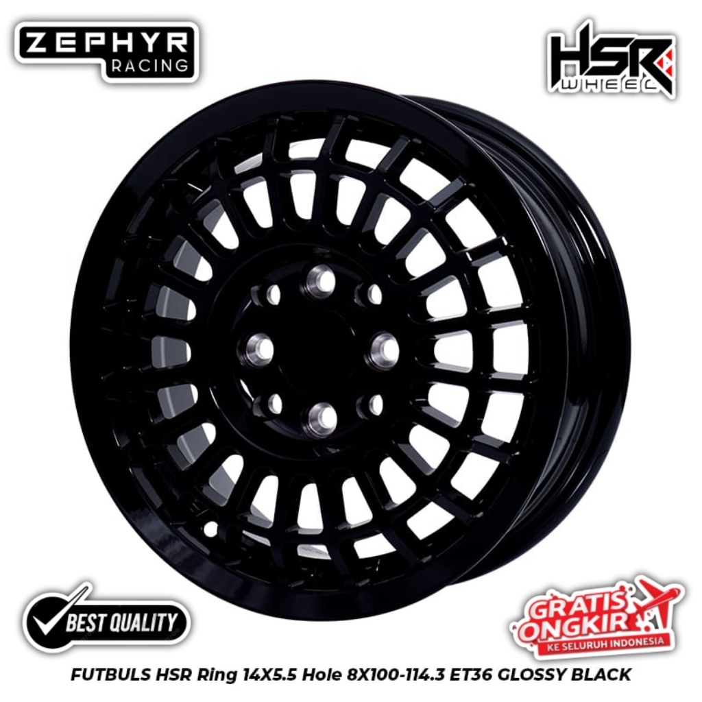 VELG MOBIL BRIO AGYA RING 14 LEBAR 5.5 ET36 HSR FUTBULS | PELEK MOBIL RACING R14