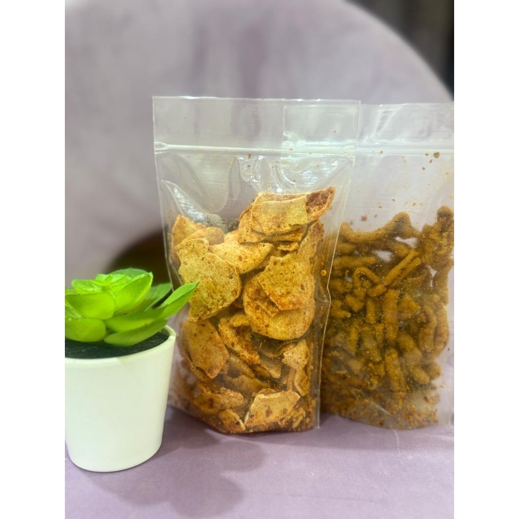 

cemilan basreng pedas usus rasa pedas gurih