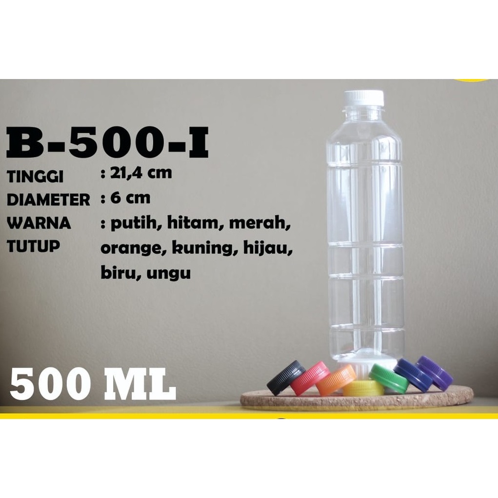 Botol jamu 500 ml / Botol plastik SN 500 ml / 50 Pcs + Packing Dus