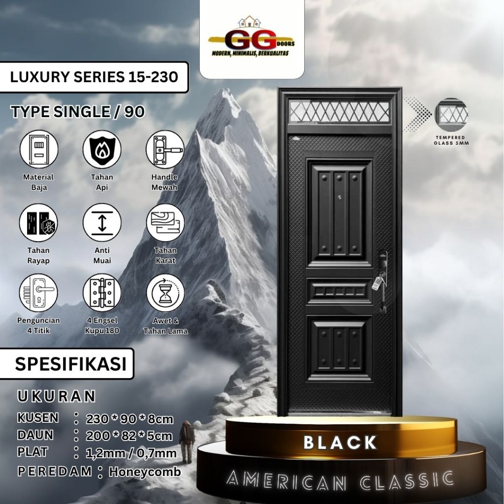 Pintu Baja GG-LUXURY Single 230x90cm