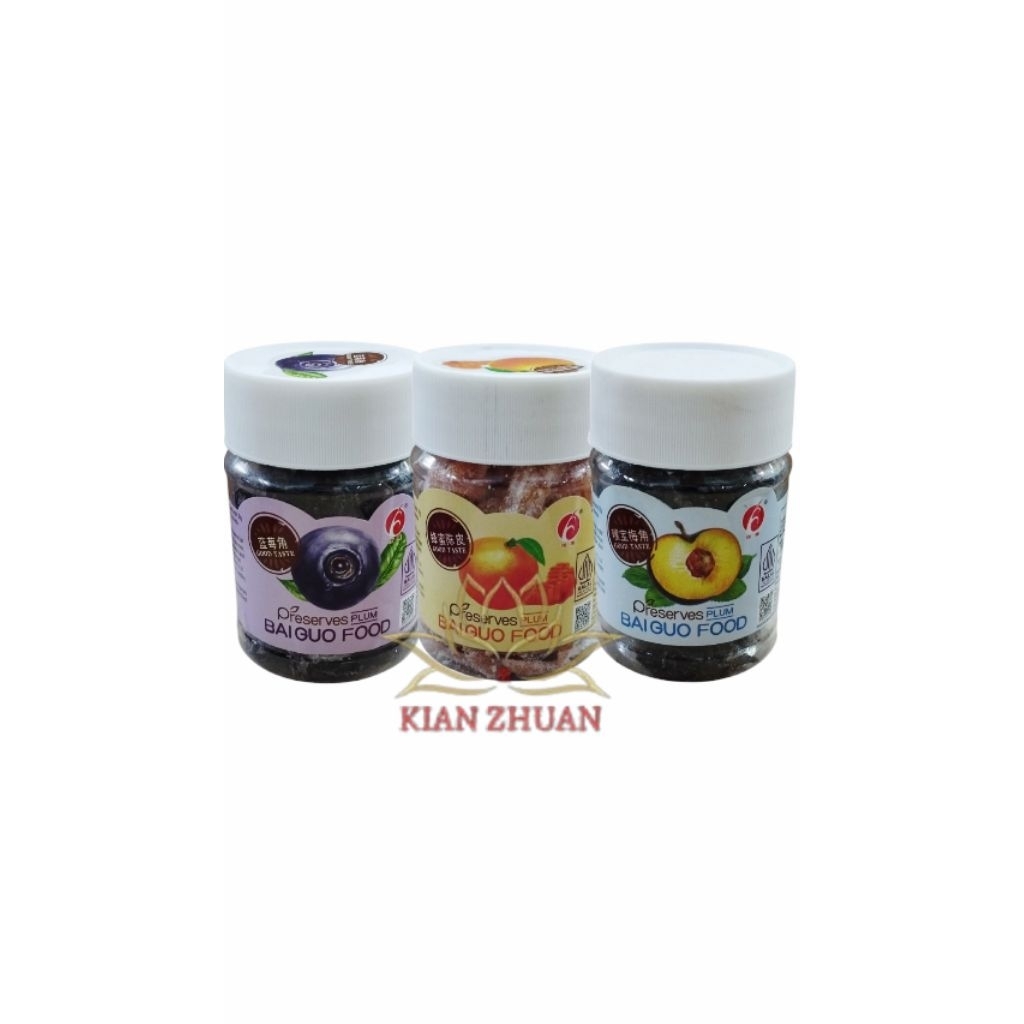 

Manisan Baiguo Plum Dan Kulit Jeruk Plum Bluberry,Plum Honey,Honey Orange 90gr dan 85gr