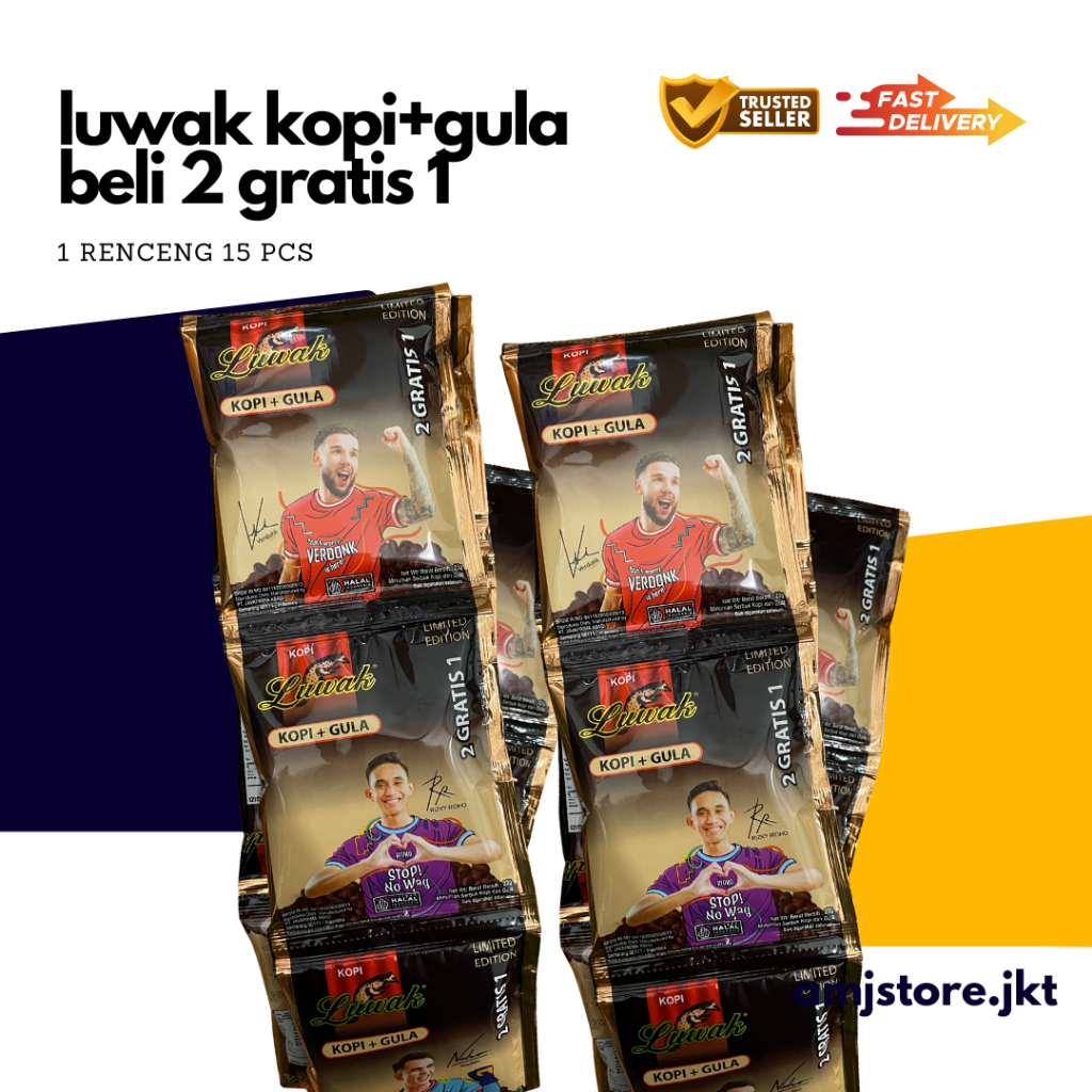 

Kopi Luwak Hitam plus gula 1 renceng 15pcsx23gr