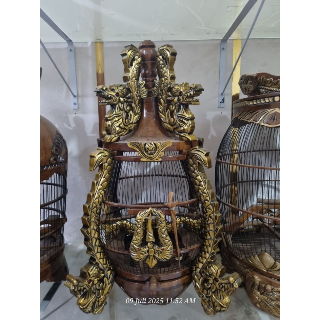 sangkar naga ukir kayu jati