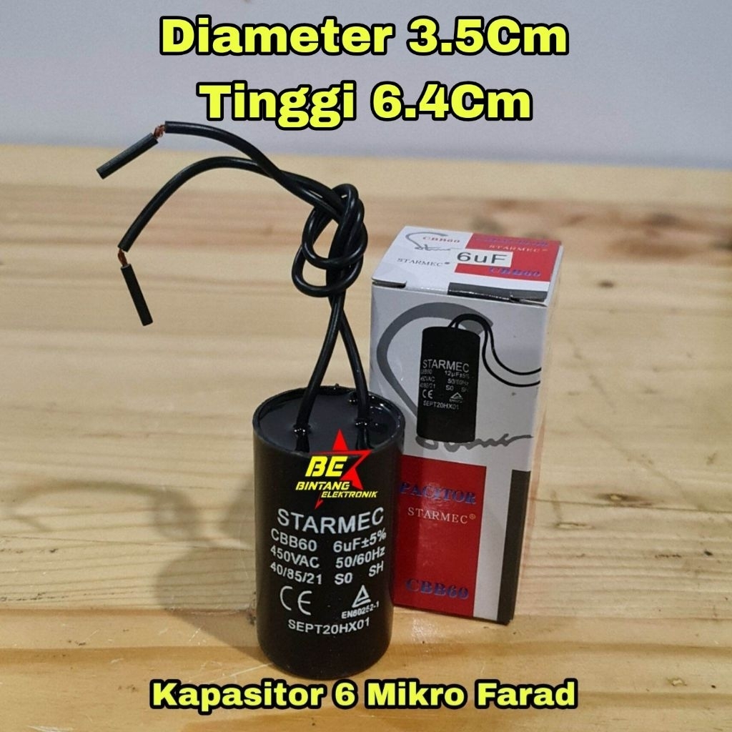 KAPASITOR MESIN CUCI 6 UF SMC CAPASITOR 6 MIKRO 6Uf