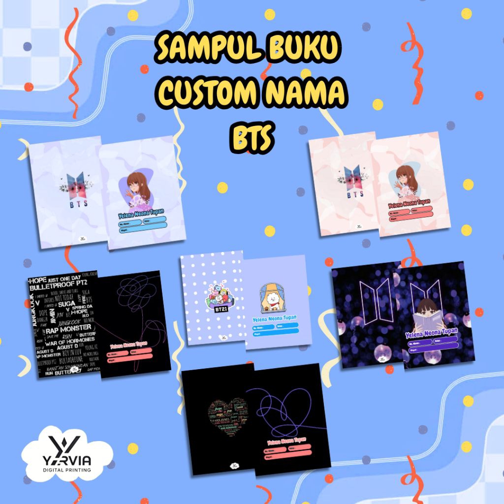 

Sampul Buku BTS Custom Nama Ukuran A5 (Buku SIDU) Isi 10 Lembar