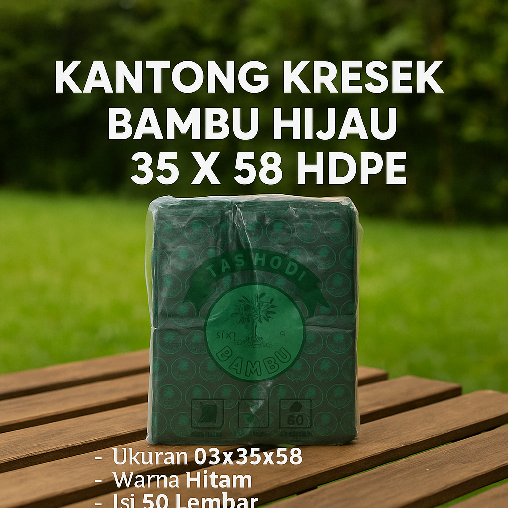 Kresek Hitam Uk35 Kantong Kresek Plastik HDPE Kantong Plastik Bambu Hijau