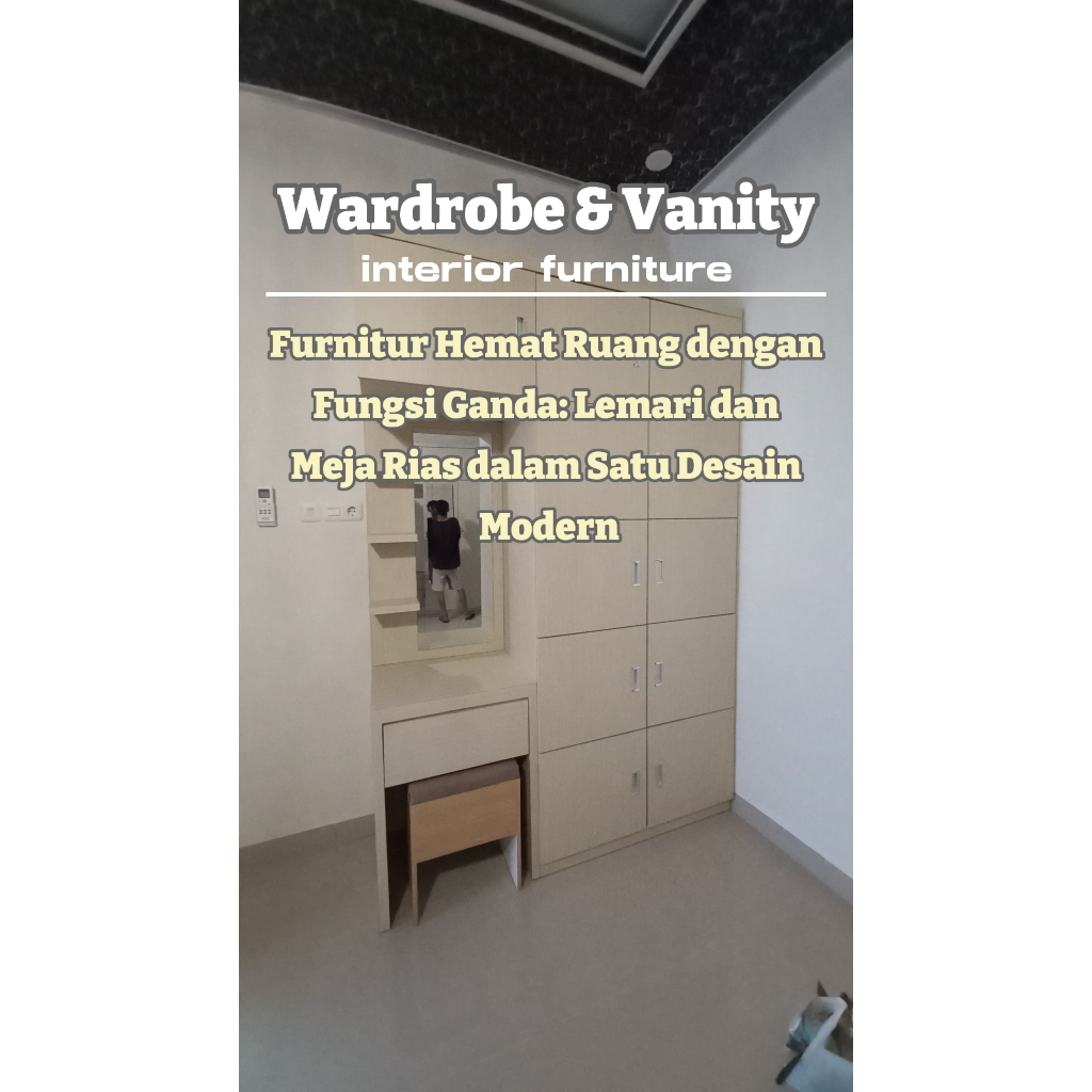 WARDROBE + MEJA RIAS CUSTOM/LEMARI DENGAN MEJA RIAS 2IN 1