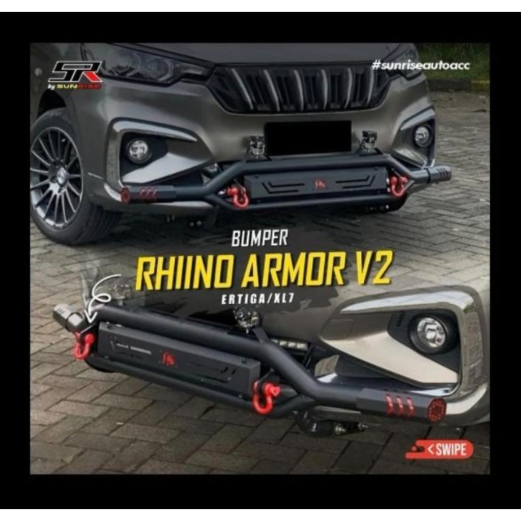 BEMPER 1 paket  DEPAN BELAKANG RHINO ARMOR V2 SUZUKI ERTIGA 2018 - 2025 / XL7  XL -7  by sunrise