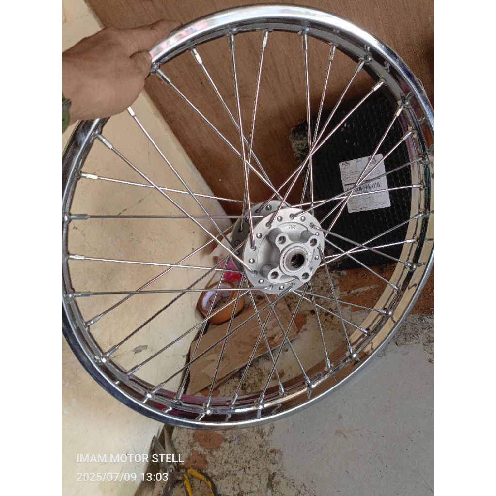 velg pelek dpan ring 21 lebar 160 all motor, siap pasang