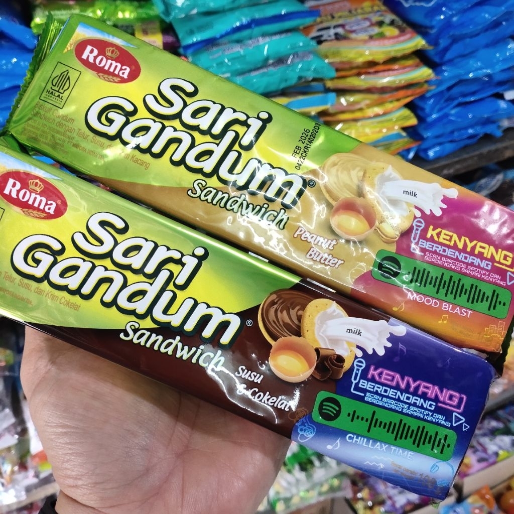 

Biskuit Roma Sari Gandum Sandwich 108 grm