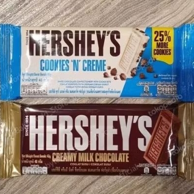

Hersheys chocolate bar coklat CREAMY MILK / COOKIES CREAM 40gr