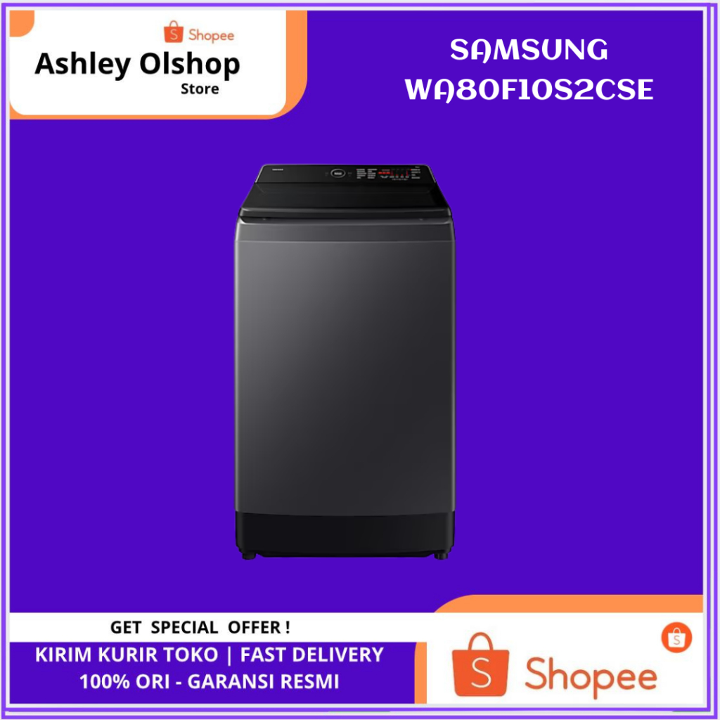 Mesin Cuci Samsung 10.5 Kg WA80F10S2CSE Top Loading Mesin Cuci Inverter - Soft Closing Door