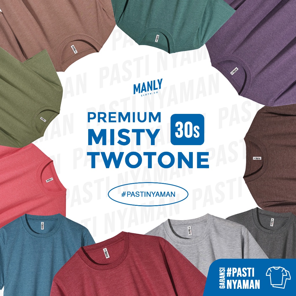 KAOS POLOS PREMIUM TWOTONE MISTY LENGAN PENDEK 30s
