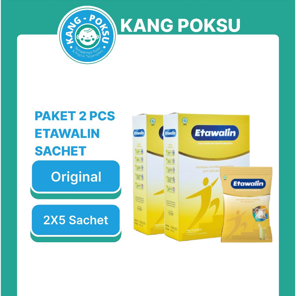 

ETAWALIN PAKET 2 KOTAK 1 KOTAK 5 SACHET 21GR ATASI NYERI SENDI DAN KESEMUTAN 21 GR KPS SSKD