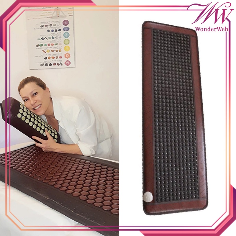 Kasur Terapi Kesehatan Panas Adjustable Matras Batu Turmalin 150x50cm Alat Terapi Batu Turmalin Tera