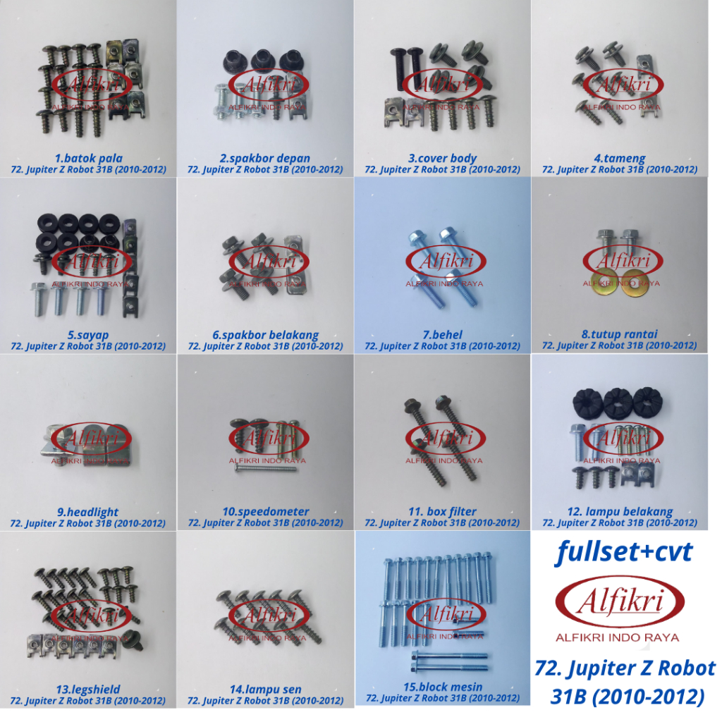 72. Jupiter Z Robot 31B (2010-2012) Baut Lengkap Full Set Body Yamaha Jupiter Z Robot 31B (2010-2012