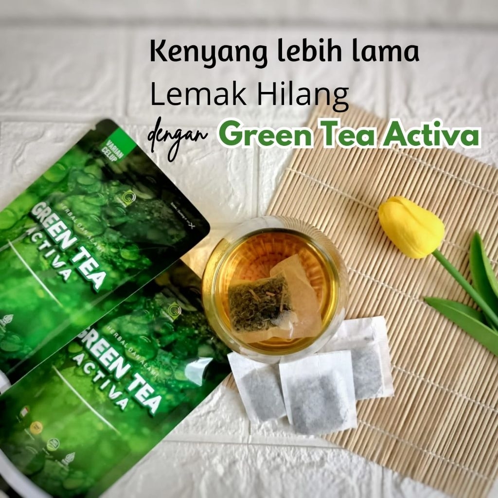 

Paket 2 pcs Green Tea Activa celup isi 40 kantong celup