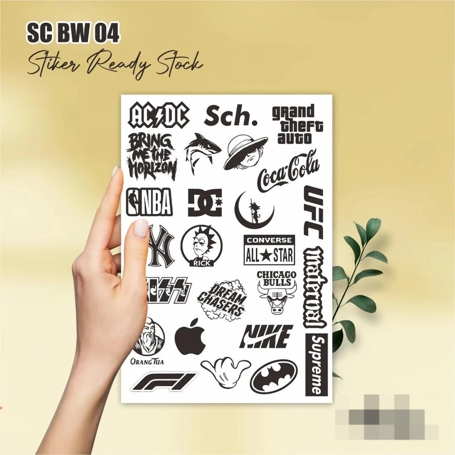 

STIKER CASE MOTIF READY STOCK - STIKER VINYL PUTIH TAHAN AIR SC BW 04 MURAH