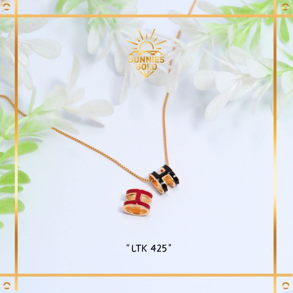 LIONTIN KALUNG EMAS ASLI KADAR 6K DAN 8K LONTIN HURUF H ELEGANT LIONTIN KALUNG - LK 425