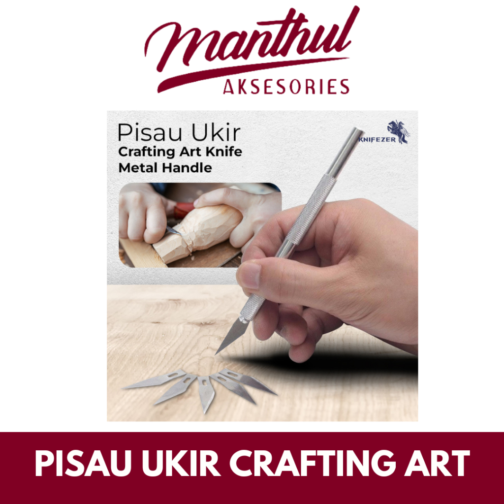 

KNIFEZER Pisau Ukir Seni Hobby Crafting Art Knife Aluminium Handle - WL-9309 - Silver