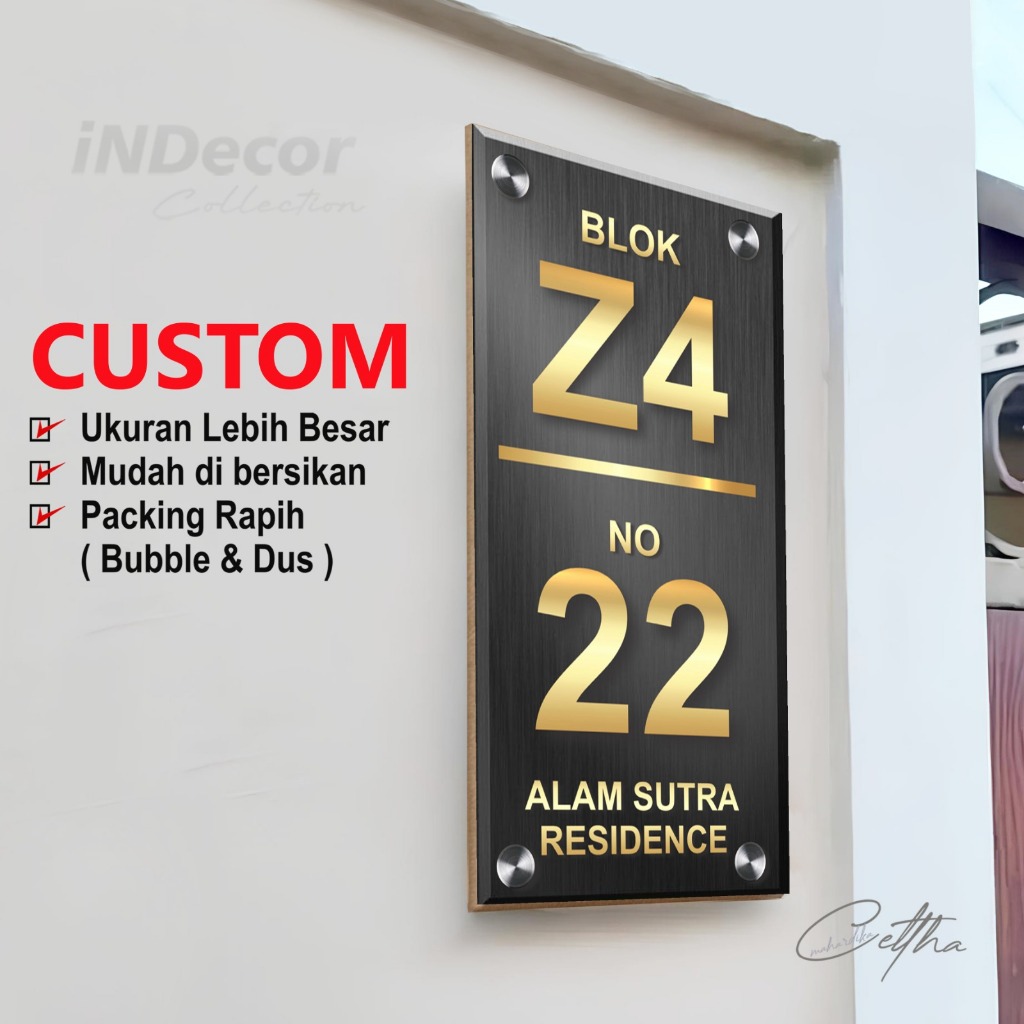 INDecor Rumah - No Rumah Minimalis Plat No Rumah Custom Unik / No Rumah Komplek Blok Rumah