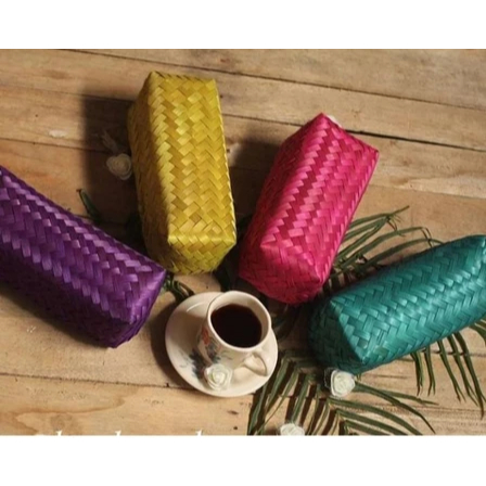 

[10 set ] Besek jinjing warna [+pita} persegi panjang