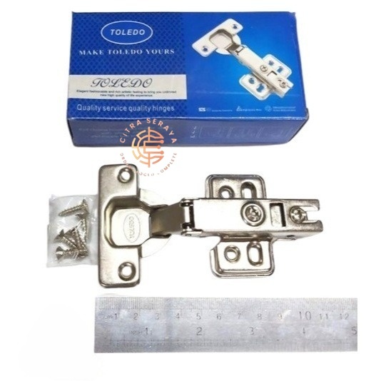 Engsel sendok Toledo Hidrolik Lurus (harga per pcs) / Engsel Lemari Berkualitas CS