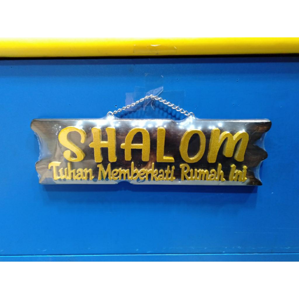 Hiasan Dinding Shalom/Pajangan pintu Shalom/ Tulisan Shalom Kayu