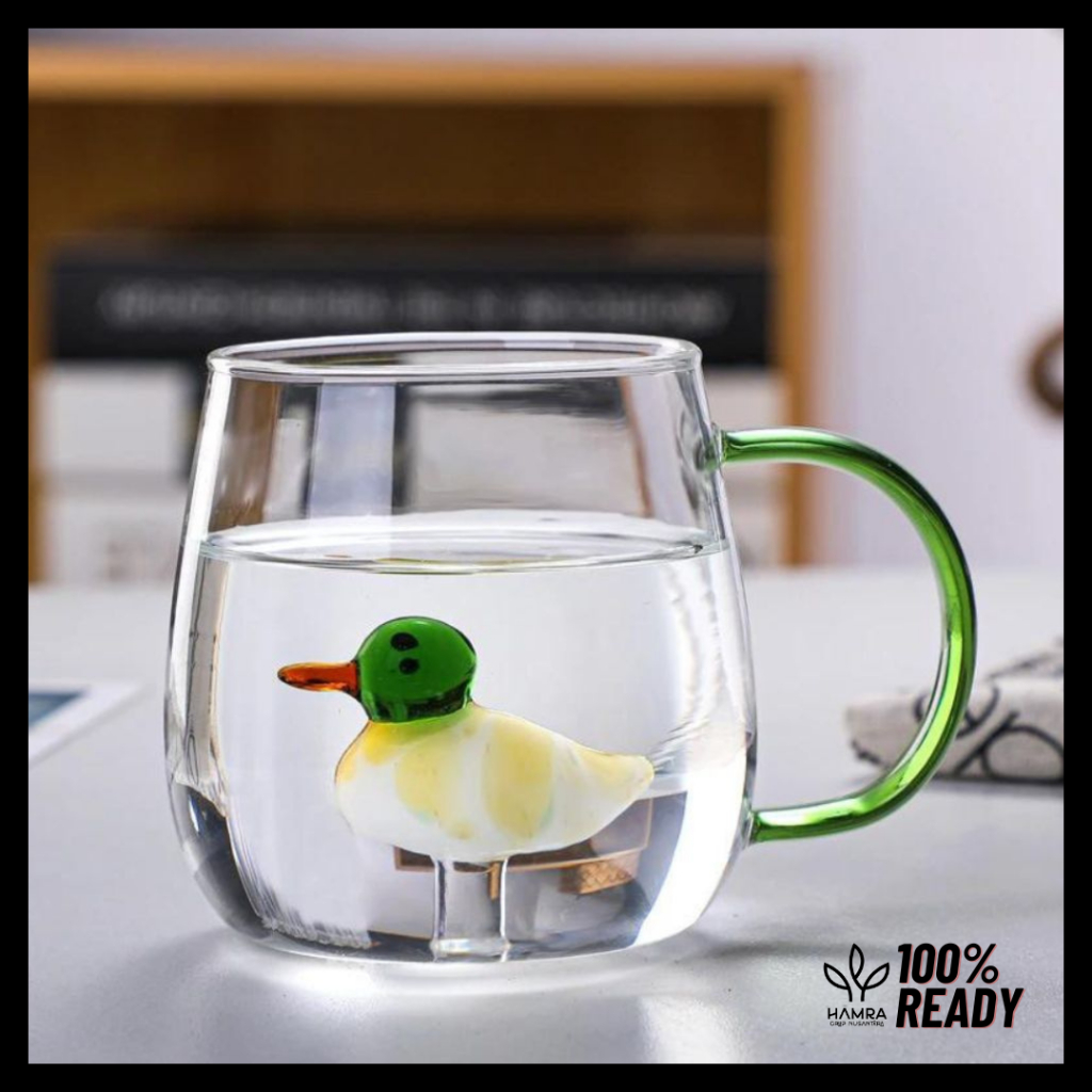 Gelas Lucu dan Unik / Cangkir Kaca / Mug Kartun / Gelas Anak / Gelas Minum Kaca