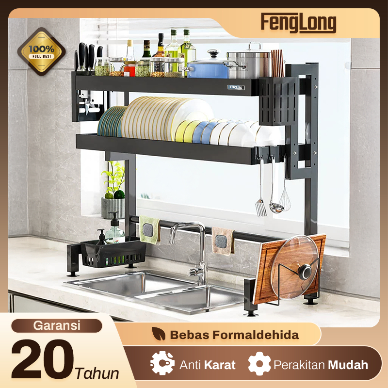 FENG LONG RAK PIRING WASTAFEL RAK WASTAFEL CUCI PIRING RAK PIRING WASTAFEL STAINLESS