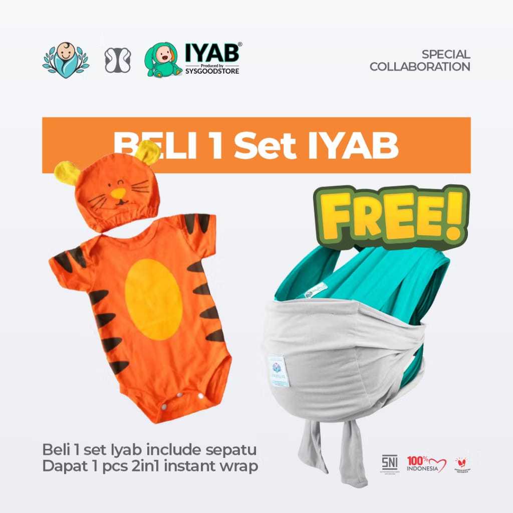 BAYIKU.ID X IYAB baju bayi jumper bayi harimau katun unisex