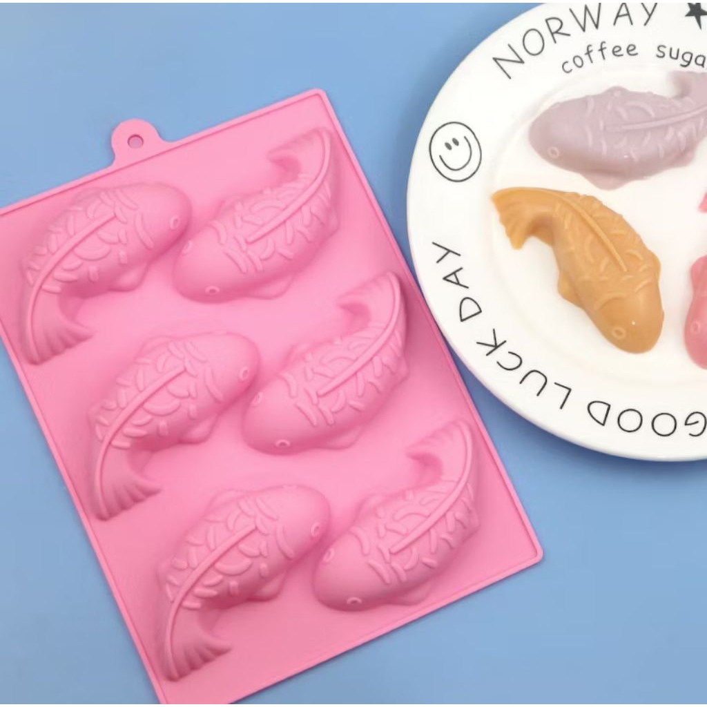 Cetakan Silikon Bentuk Ikan Koi/Silicone Mold Fish Koi/Cetakan Puding Viral Ikan/Cetakan Kue Agar-ag