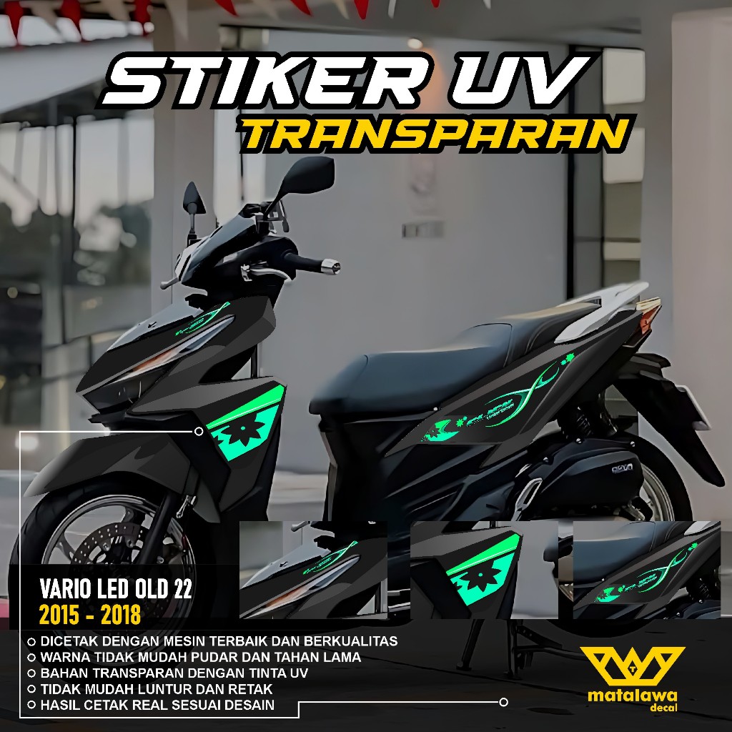 COD STRIPING TRANSPARAN VARIO LED OLD 125 150 STICKER  LIS UV TAHUN 2015 2017 CLICK GARNIS STIKER 22