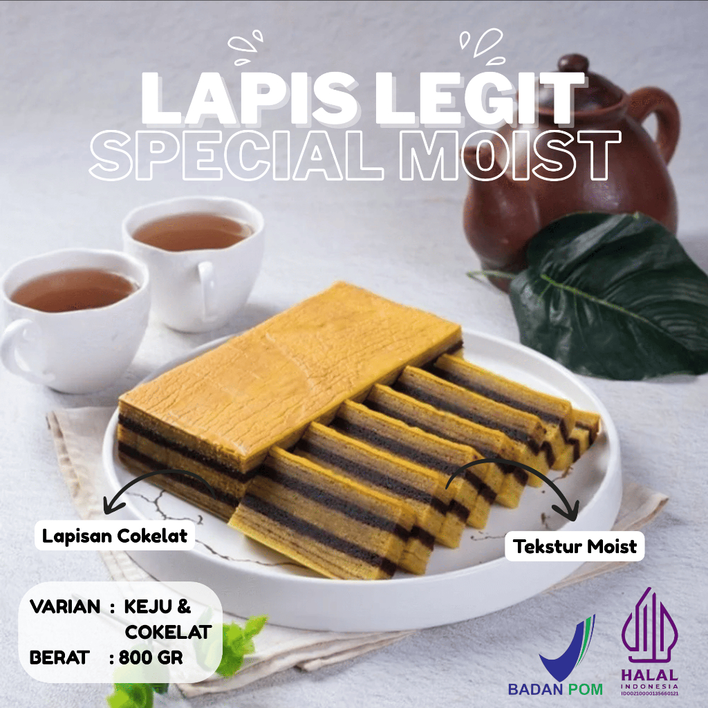 

Termurah Lapis legit Spesial Berkualitas Mewah Dengan Rasa Coklat dan Keju Ukuran Jumbo 800gr Mengunakan Mentega Premium Makanan tradisional
