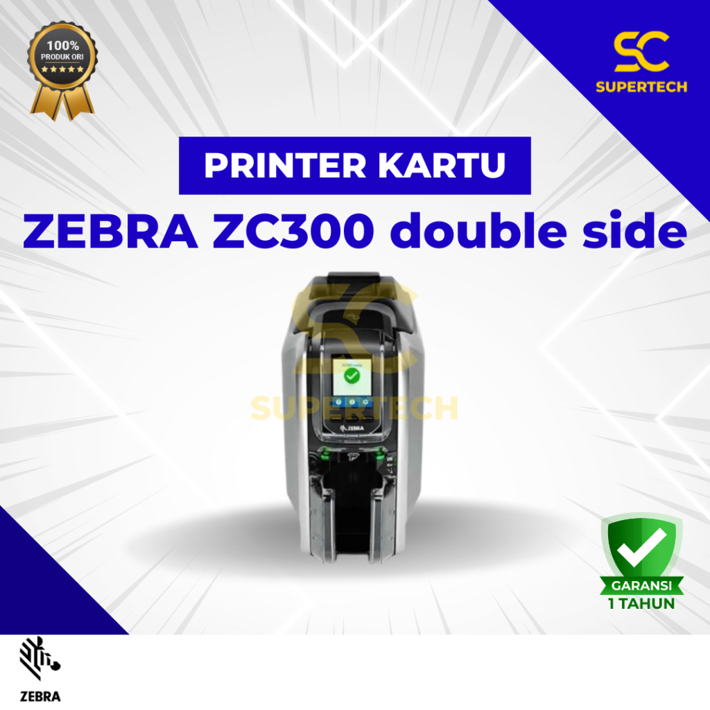 Zebra ZC300 double side (ZC32) Printer Cetak Kartu Dua Sisi - Dual SIde ID Card Printer