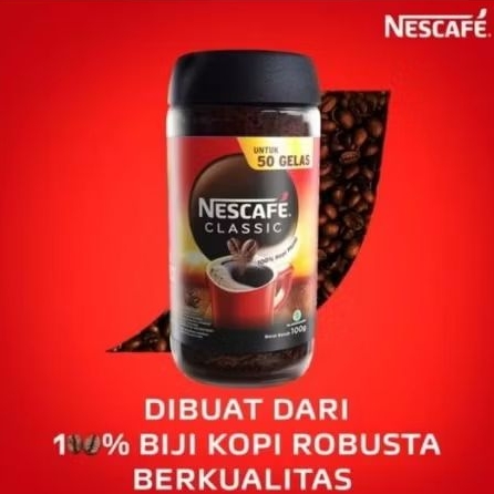 

Nescafe classic kopi hitam 100 gr