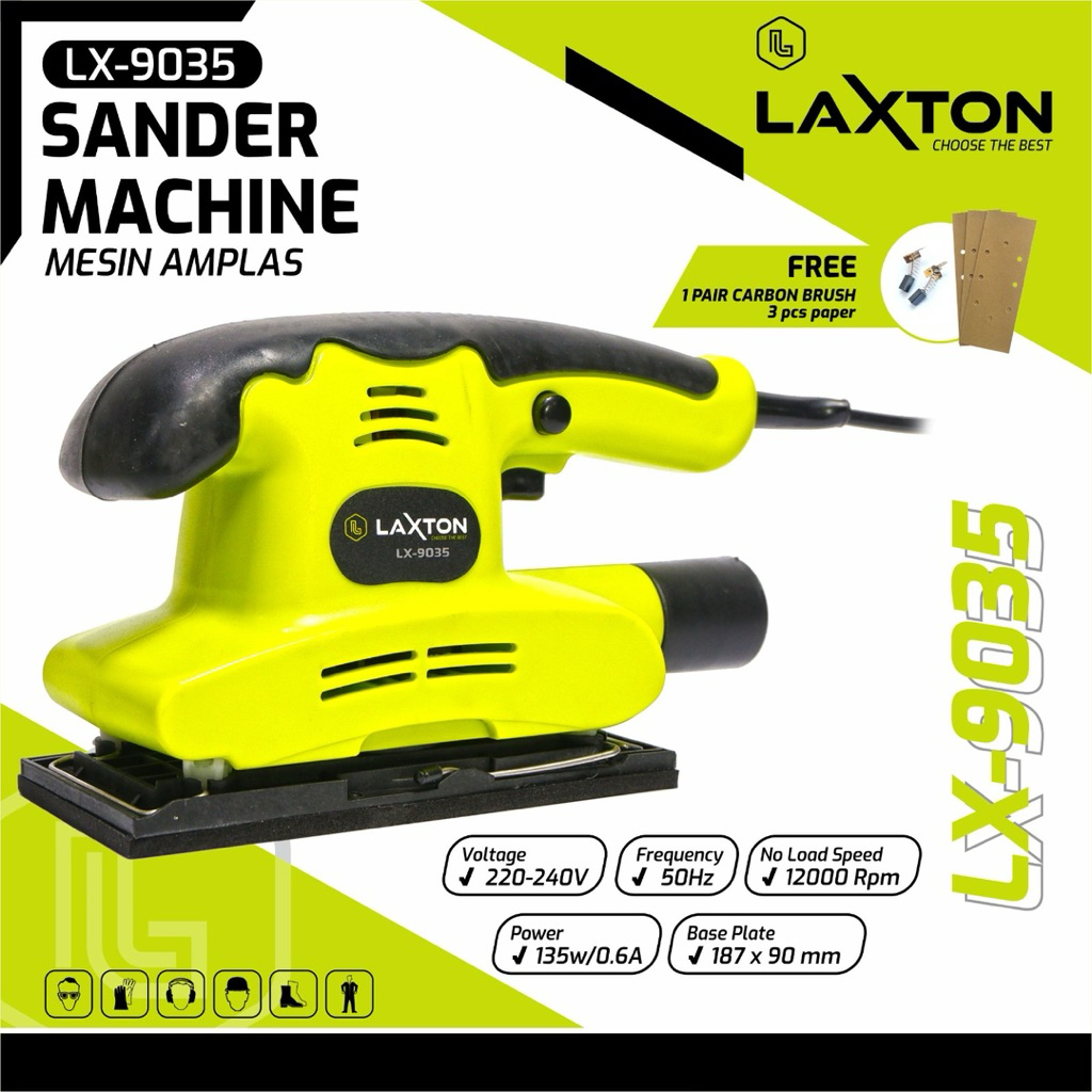 Mesin amplas kayu / sander elektrik / mesin sander / Laxton LX9035 mesin amplas 135 watt