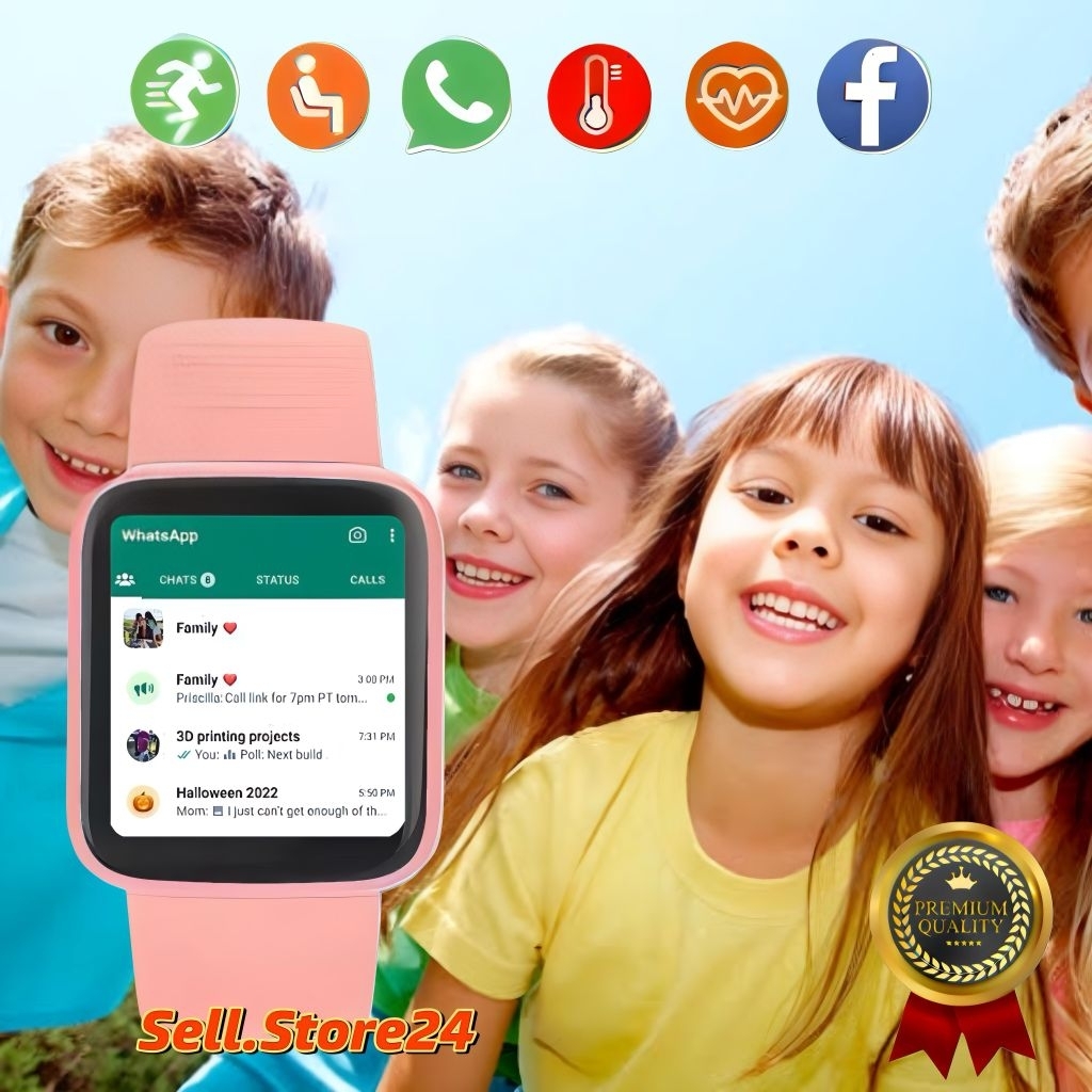 SmartWatch Jam Tangan Pintar Android Anti Air Anak Pria Wanita Dewasa Monitor Kesehatan Olahraga