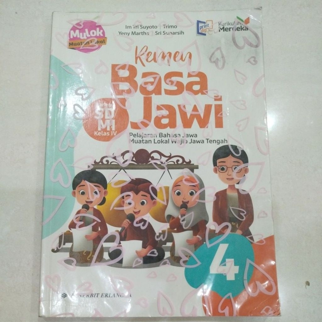 Remen Basa Jawi kelas 4 SD / MI kurikulum merdeka Erlangga bekas second preloved murah