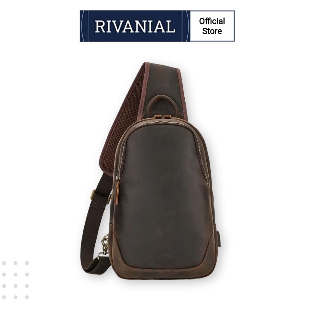 RIVANIAL Tas Dada Kasual Tas Dada Kulit Asli Tas Dada Kulit Sapi Asli untuk Pria Ransel,GL