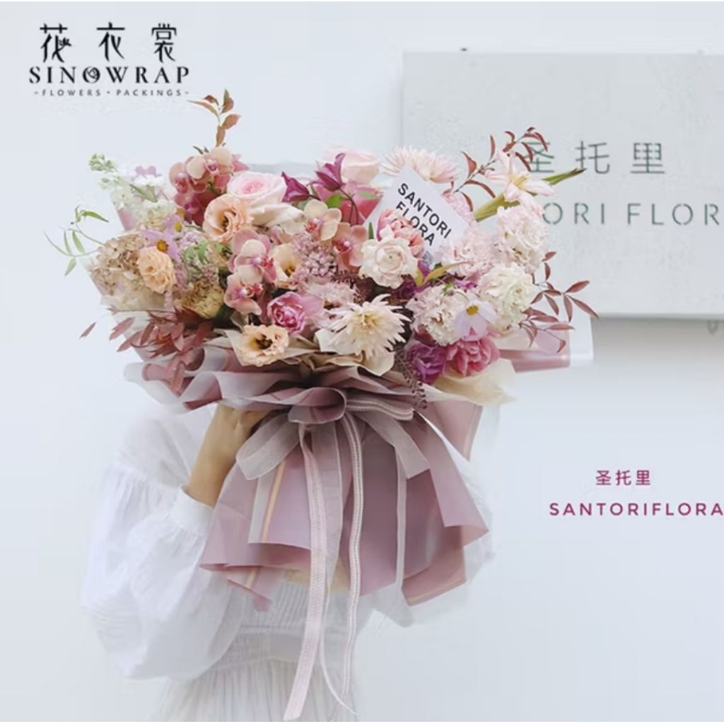 

( Pack ) Cellophane Kertas Buket New Frame luna Flower Wrapping